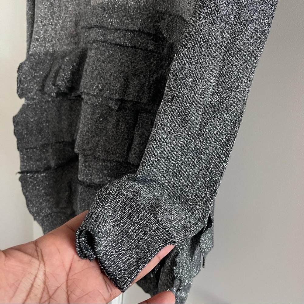 Glittery Metallic Curve Hugging Layered Ruffled B… - image 3